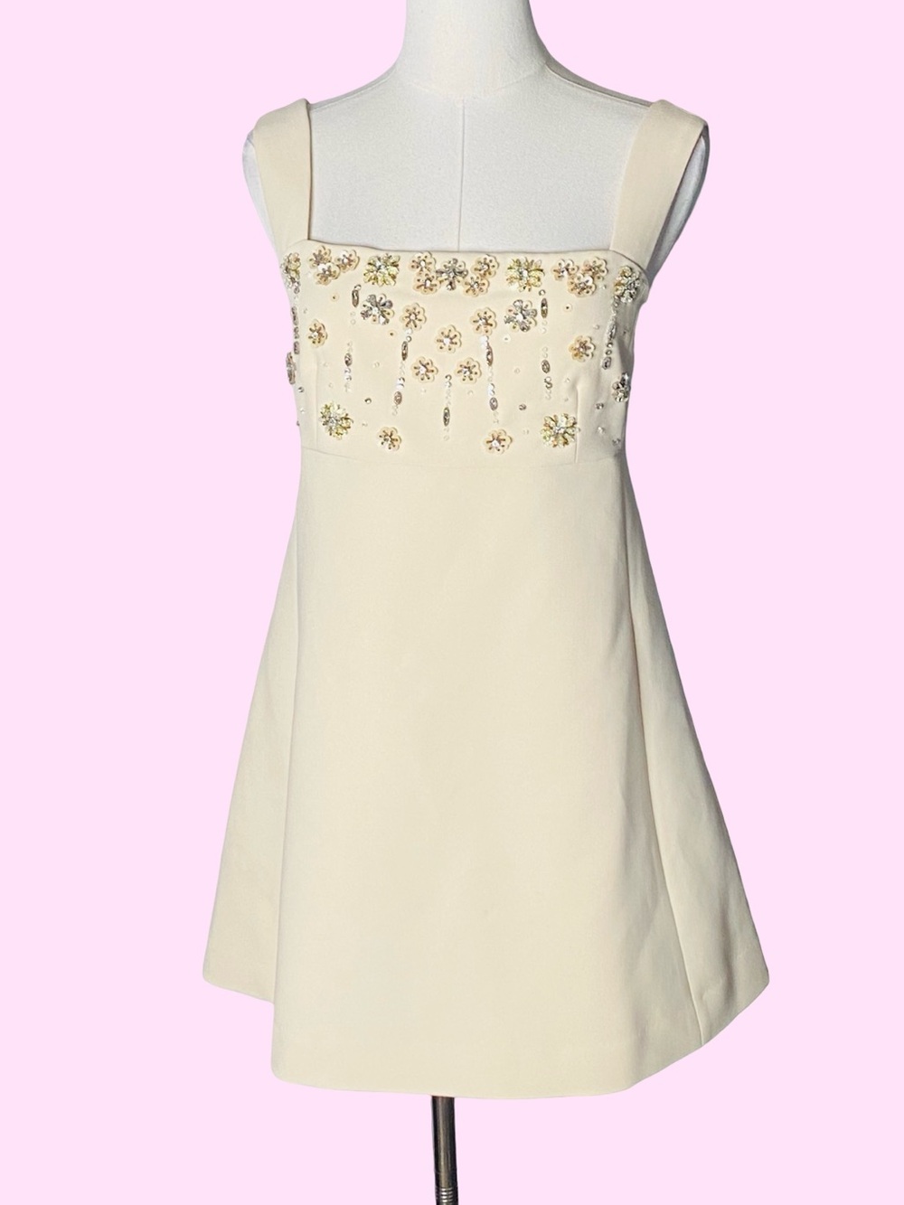 LDTJ Italy Beaded Gem Embellished Mini Dress Ivory Cream Size M
Coquette - Picture 4 of 10